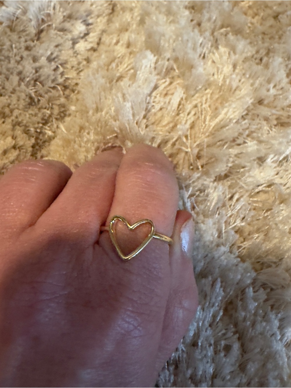 Delicate Open Heart Gold Ring - Women's Jewelry Sz 9